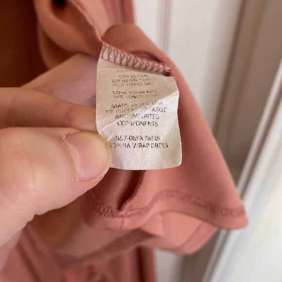 SHOW ME YOUR MUMU Sophia Wrap Dress Size Small Bridesmaid Maxi Rustic Mauve Pink - Picture 7 of 9